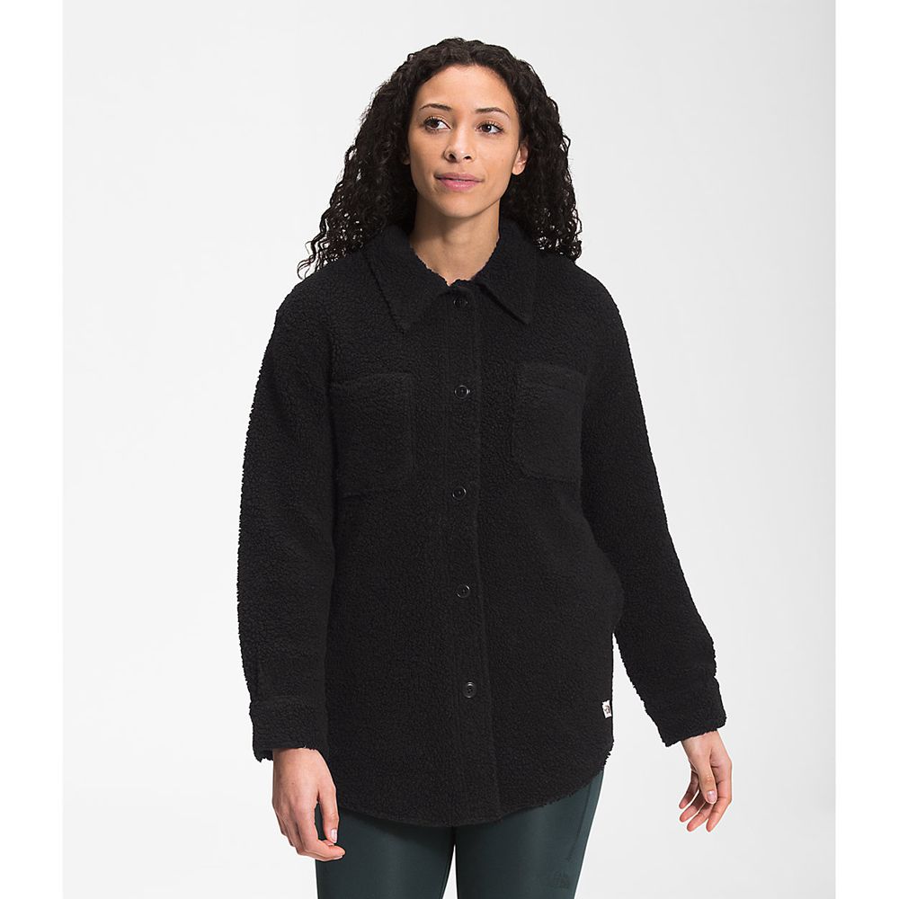 The North Face Fleece Womens Australia - The North Face Wool Harrison Shacket Black (OMI-728915)